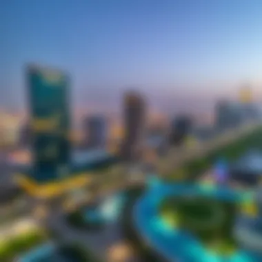 Prime Location of Acico Business Park Panoramic view of Acico Business Park's strategic location in Dubai