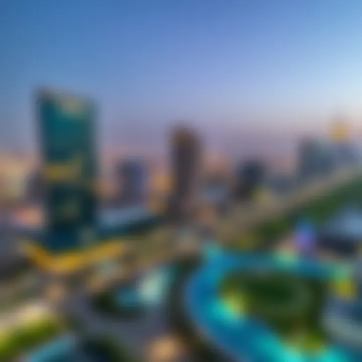 Prime Location of Acico Business Park Panoramic view of Acico Business Park's strategic location in Dubai