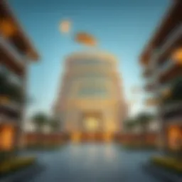 A stunning architectural view of the Al Bawadi Building showcasing its unique design.