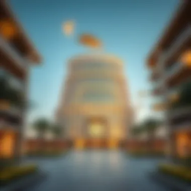 Architectural Excellence of Al Bawadi Building A stunning architectural view of the Al Bawadi Building showcasing its unique design.