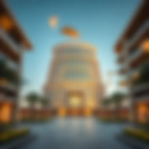 Architectural Excellence of Al Bawadi Building A stunning architectural view of the Al Bawadi Building showcasing its unique design.