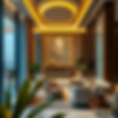 Interior Elegance of Al Bawadi Building Interior design features of a residential unit in the Al Bawadi Building.