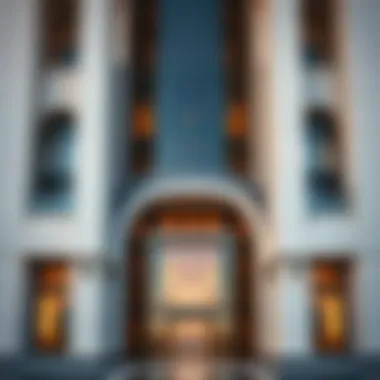 A close-up of the architectural details that make Al Fahad Tower 1 a standout in Dubai's real estate.