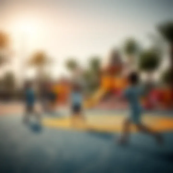 Children playing in the playground area of Al-Khalidiya Park