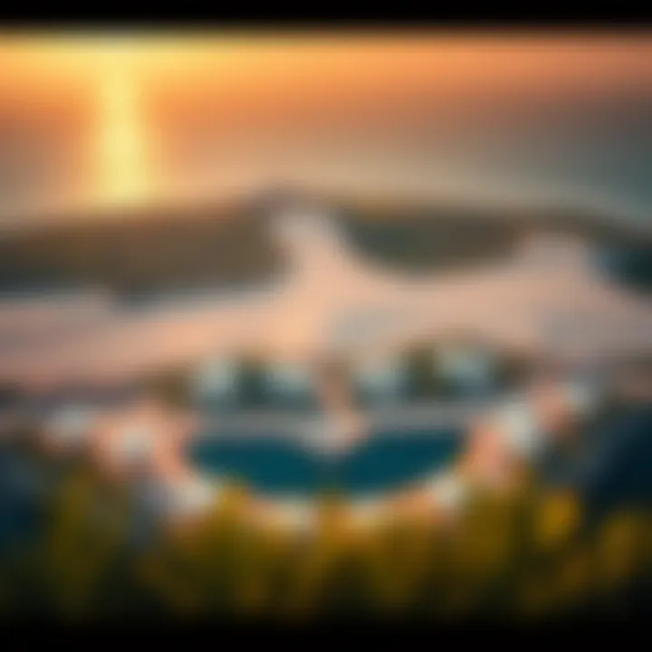 Aerial view of Al Maria Island showcasing its unique geography