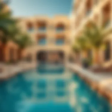 Serene Outdoor Spaces for Relaxation Beautiful outdoor area in an Al Muwaijit 3 apartment complex