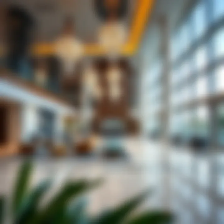 Luxurious Lobby of Avani Palm View Dubai Hotel & Suites Luxurious lobby interior of Avani Palm View Dubai Hotel & Suites with contemporary design
