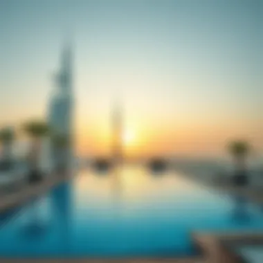 Rooftop Pool at Avani Palm View Dubai Hotel & Suites Breathtaking rooftop pool view at Avani Palm View Dubai Hotel & Suites with skyline backdrop