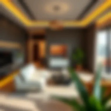 Sophisticated Interiors of Azizi Mirage Residences Interior design of a modern apartment in Azizi Mirage