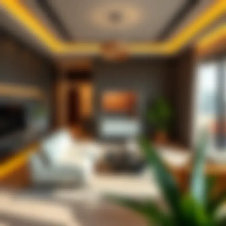 Sophisticated Interiors of Azizi Mirage Residences Interior design of a modern apartment in Azizi Mirage