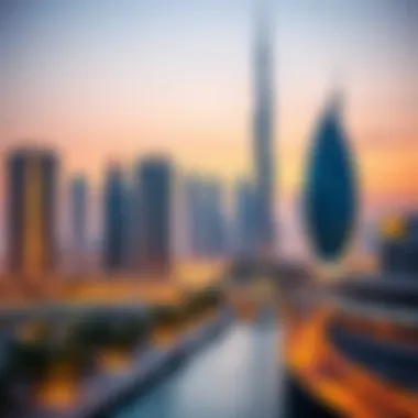 A modern skyline view of Dubai featuring BNH properties