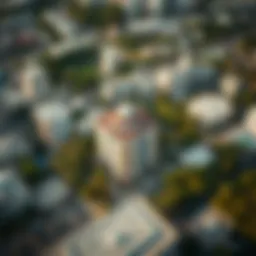 Aerial view of Boulevard Heights showcasing its unique architecture