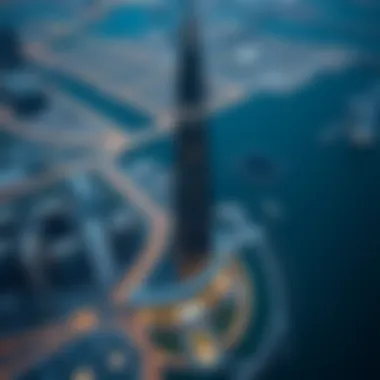 Aerial view of Business Bay and Silver Tower