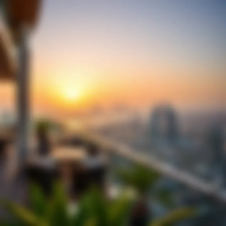 Panoramic view of Dubai skyline from Chic Tower's terrace