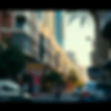 Vibrant urban street scene in Dubai