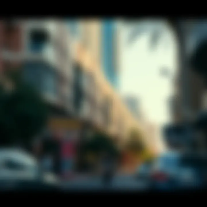 Vibrant urban street scene in Dubai