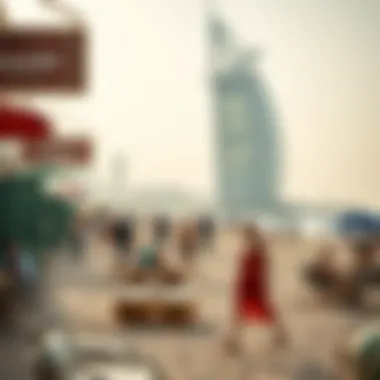 Vibrant beachfront lifestyle with cafes and activities