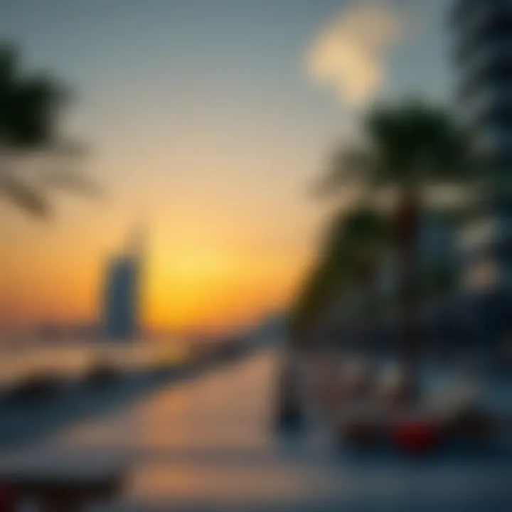 Scenic view of Jumeirah 1 Beach at sunset