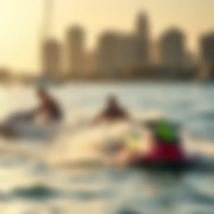 Water sports and leisure activities on the beach