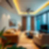 Modern 1BHK living room in Dubai