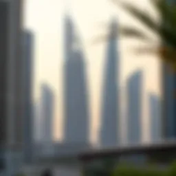 A panoramic view of modern off-plan residential skyscrapers in Dubai