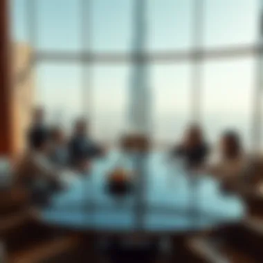 Strategic Discussions in a High-Altitude Setting Business meeting taking place in a Burj Khalifa suite