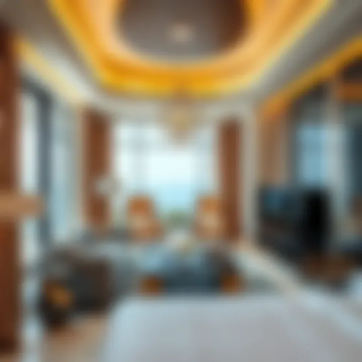 Opulent Suite Interior at Côte d'Azur Interior of a lavish suite at Côte d'Azur Resort featuring modern decor