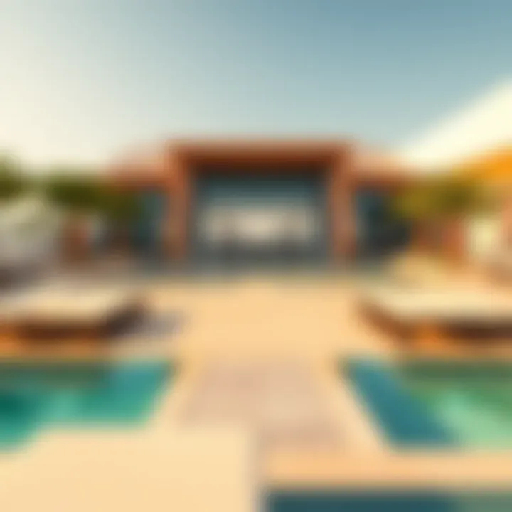 Elegant Poolside Retreat at Côte d'Azur Luxurious poolside area at Côte d'Azur Resort with elegant loungers
