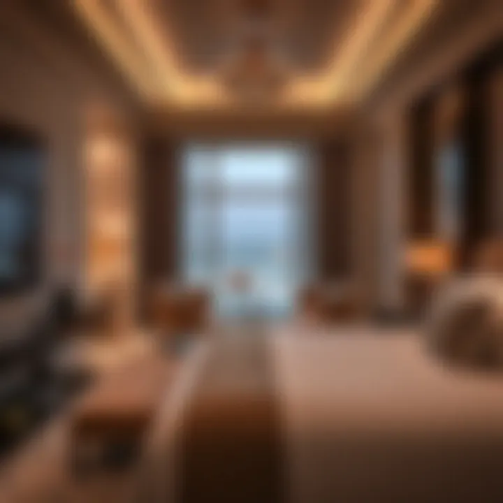 Elegant guest room featuring contemporary decor and stunning views