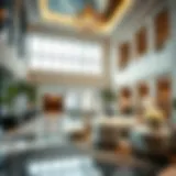 Stunning Lobby Design at Crystal Jumeirah Boutique Hotel Luxurious lobby of Crystal Jumeirah Boutique Hotel showcasing modern architectural design