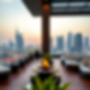 A panoramic view of the skyline from the rooftop amenities at Damac Executive Bay