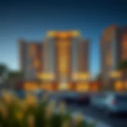 Luxurious exterior view of Damac Hills Rotana showcasing modern architecture