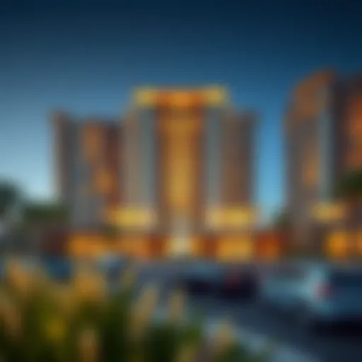 Elegant Architecture of Damac Hills Rotana Luxurious exterior view of Damac Hills Rotana showcasing modern architecture