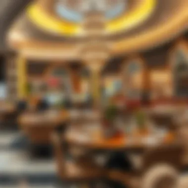 Dining area featuring a variety of international cuisines