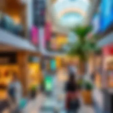 A vibrant display of diverse retail shops within the mall