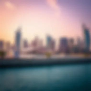 Dubai's Iconic Urban Skyline The vibrant skyline of Dubai showcasing urban attractions