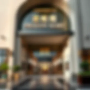 Grand entrance of Dragon Mart furniture showcasing its modern architecture