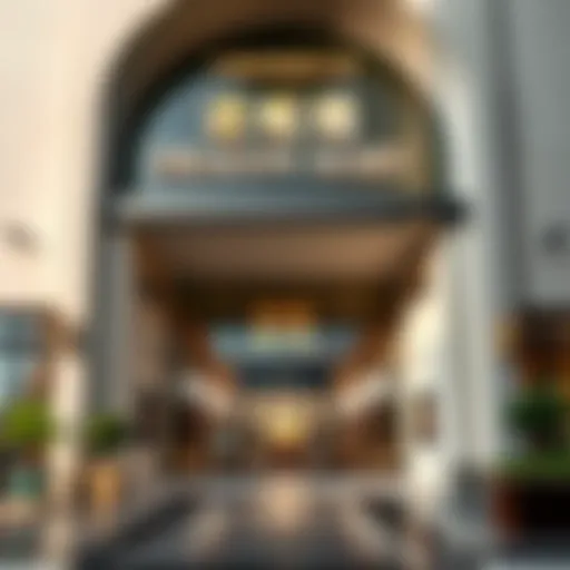 Grand entrance of Dragon Mart furniture showcasing its modern architecture