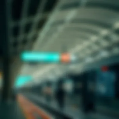 A bustling Dubai Metro station during peak hours