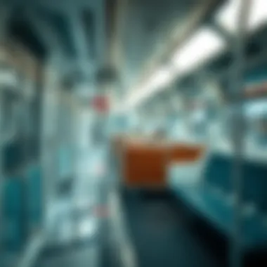 Interior of a Dubai Metro train showcasing passenger comfort