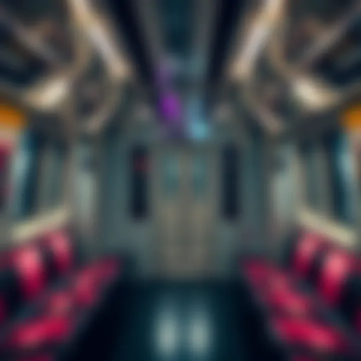 Technological Advancements: Inside Dubai Metro Train Inside a Dubai Metro train highlighting technology