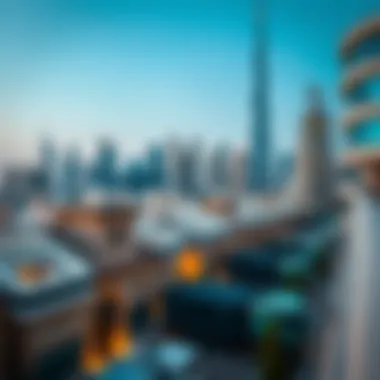 Dubai skyline with real estate properties