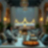 Elegant Iftar setup showcasing traditional and contemporary dining elements