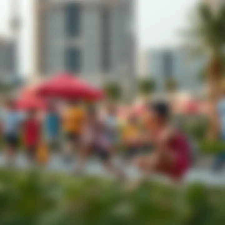 Vibrant community life at Emaar Creek Waters with recreational activities