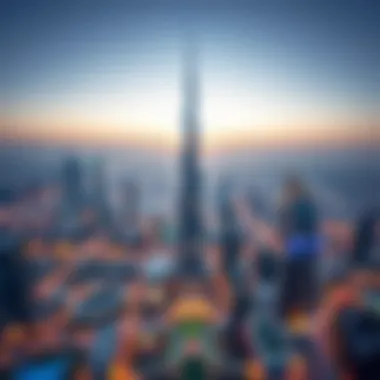 Emaar Grande in the Dubai Skyline Aerial view of Dubai skyline featuring Emaar Grande