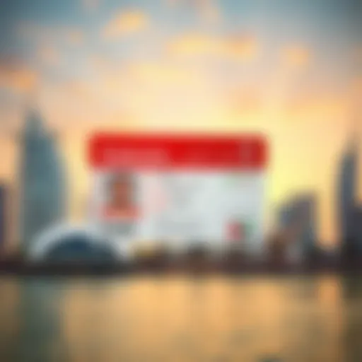 Emirates ID and UAE Landmarks Emirates ID card displayed against a backdrop of UAE landmarks