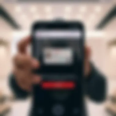 Online Emirates ID Verification A person using a mobile phone to access Emirates ID verification services online