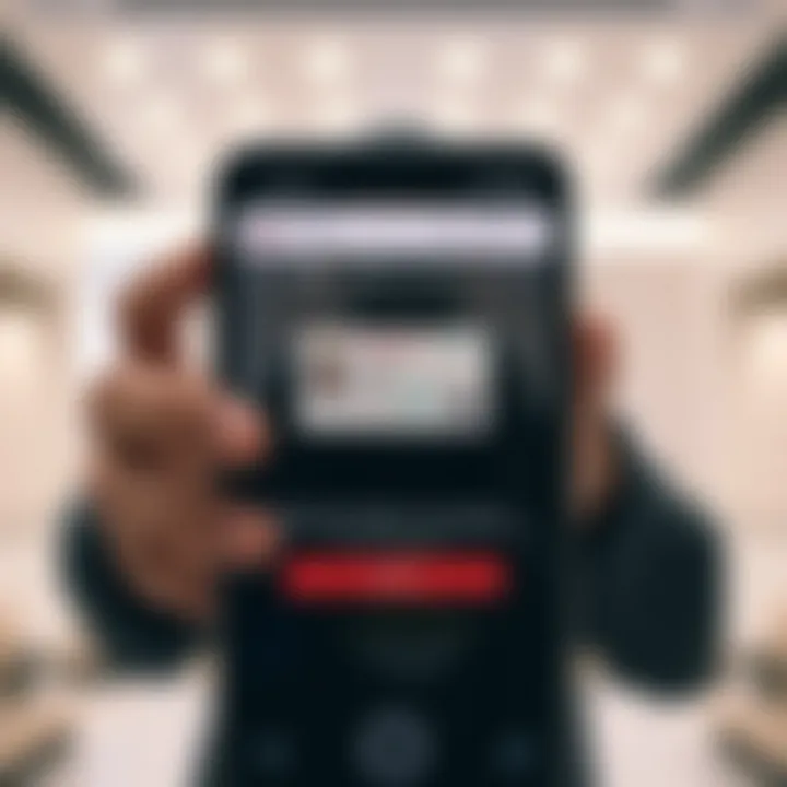 Online Emirates ID Verification A person using a mobile phone to access Emirates ID verification services online