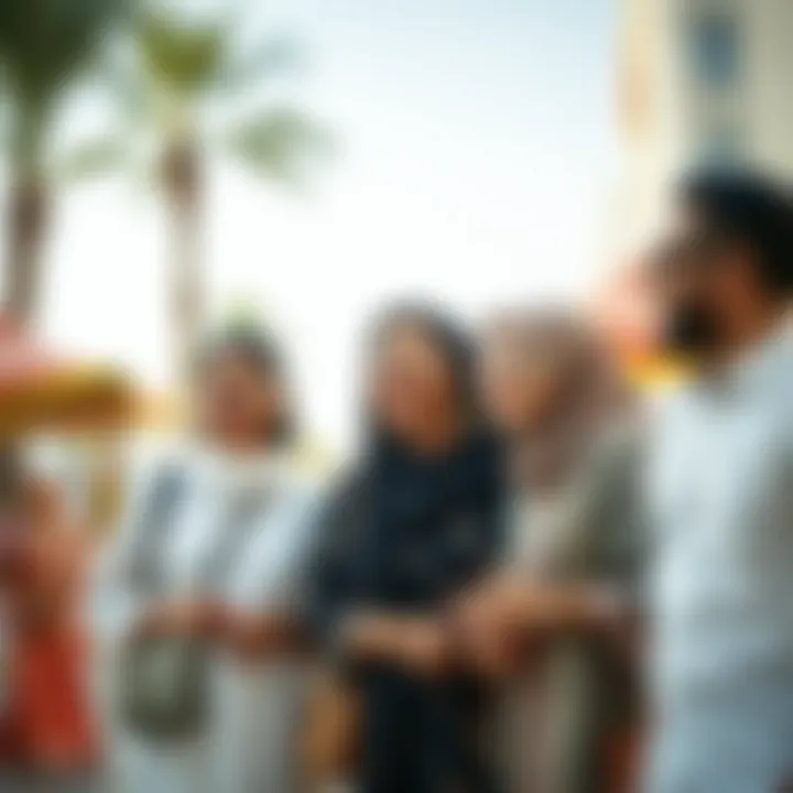 Expat family enjoying a diverse cultural festival in Dubai