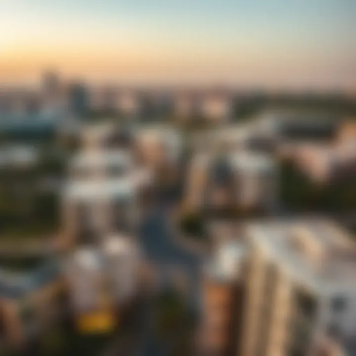 Dubai Neighborhoods Overview Aerial view of popular Dubai neighborhoods for renting